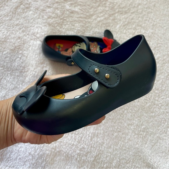 Mini Melissa Ultragirl Disney Mickey and Minnie Mouse Shoes Black size 9 - Picture 9 of 11
